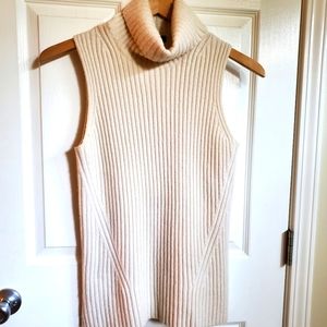 J.crew Sleeveless Ivory Turtleneck Sweatee Size XS